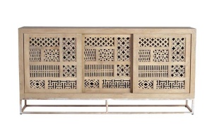 BUFET MILAN 190CM, NATURAL, DIN LEMN DE MANGO SI METAL, GINER Y COLOMER - Img 2