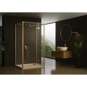CABINA DE DUS ATLAS BRUSHED GOLD, 90X90, EASY CLEAN