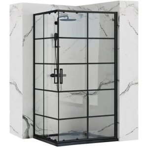 CABINA DE DUS CONCEPT 80X100, NEAGRA, CU CADITA SAVOY NEAGRA, CALITATE SUPERIOARA