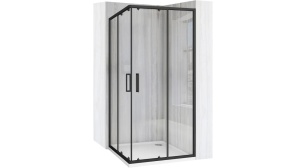 CABINA DE DUS REA CITY, CULISANTA, 80x80 CM, NEGRU, DIN STICLA, FARA CADITA, CALITATE SUPERIOARA