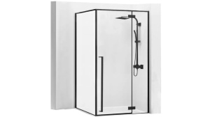 CABINA DE DUS REA FARGO, 80x100CM, NEGRU MAT, DIN STICLA, FARA CADITA, CALITATE SUPERIOARA