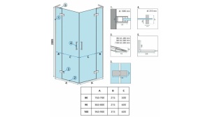 CABINA DE DUS REA HUGO DOUBLE, 90x90 CM, NEGRU, DIN STICLA, CALITATE SUPERIOARA - Img 8