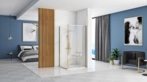 CABINA DE DUS REA RAPID SWING, 100x90CM, AURIU, DIN STICLA, CALITATE SUPERIOARA - Img 2
