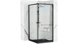 CABINA DE DUS REA SPACE IN 80X100CM + CADITA DE DUS SAVOY, NEGRU, CALITATE SUPERIOARA