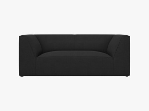 CANAPAEA RUBY, CU 2 LOCURI, NEAGRA, CU TAPITERIE DIN TEXTIL STRUCTURAT OTTAWA, MICADONI