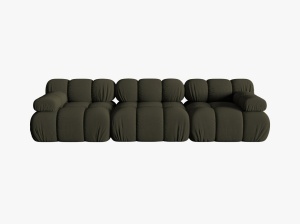 CANAPEA BELLIS, CU 3 LOCURI, VERDE AMAZON, CU TAPITERIE DIN TEXTIL 3D SONIC, MICADONI