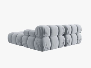 CANAPEA/COLTAR MODULAR BELLIS, 3 LOCURI, 188 CM, ALBASTRU DESCHIS 80, TAPITERIE DIN CATIFEA, DESIGN DEOSEBIT - Img 4