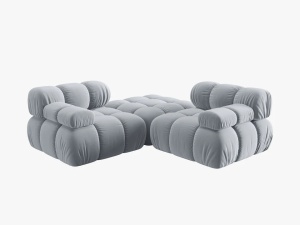 CANAPEA/COLTAR MODULAR BELLIS, 3 LOCURI, 188 CM, ALBASTRU DESCHIS 80, TAPITERIE DIN CATIFEA, DESIGN DEOSEBIT - Img 6