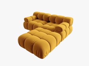 CANAPEA/COLTAR MODULAR BELLIS, 3 LOCURI, 188 CM, GALBEN 41, TAPITERIE DIN CATIFEA, DESIGN DEOSEBIT - Img 3