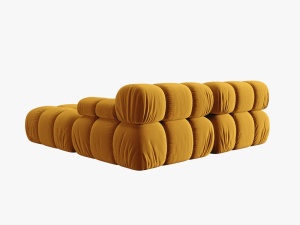 CANAPEA/COLTAR MODULAR BELLIS, 3 LOCURI, 188 CM, GALBEN 41, TAPITERIE DIN CATIFEA, DESIGN DEOSEBIT - Img 5
