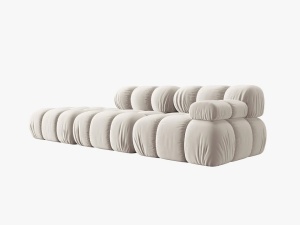 CANAPEA/COLTAR MODULAR BELLIS STANGA, 3 LOCURI, 282 CM, BEJ DESCHIS 21, TAPITERIE DIN CATIFEA, DESIGN DEOSEBIT - Img 4