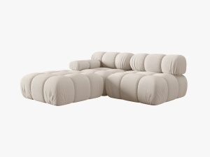 CANAPEA/COLTAR MODULAR BELLIS STANGA, 3 LOCURI, 282 CM, BEJ DESCHIS 23, TAPITERIE DIN CATIFEA 3D, DESIGN DEOSEBIT - Img 3