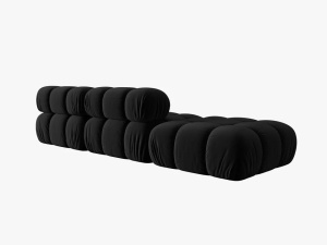 CANAPEA/COLTAR MODULAR BELLIS STANGA, 3 LOCURI, 282 CM, NEGRU 100, TAPITERIE DIN CATIFEA, DESIGN DEOSEBIT - Img 5