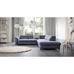 CANAPEA COPER, MODEL DREAPTA, GRI, DIN TEXTIL/STOFA, EXTENSIBIL, SPATIU DEPOZITARE, STIL MODERN, TK - Img 1