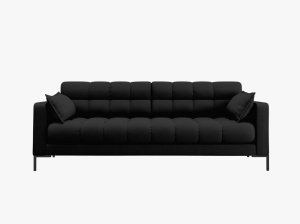 CANAPEA CU 3 LOCURI, MAMAIA NEAGRA NEVE, CU TAPITERIE DIN TEXTIL FIN, MICADONI