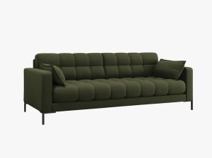 CANAPEA CU 4 LOCURI, MAMAIA VERDE OLIV INCHIS NEVE, CU TAPITERIE DIN TEXTIL FIN, MICADONI - Img 2