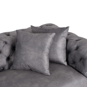 CANAPEA DEOSEBITA 2 LOCURI, ARTIM MEBLE, MATERIAL TEXTIL( CATIFEA) SI SUPORT METALIC, CULOARE GRI/AURIU, STIL MODERN - Img 6