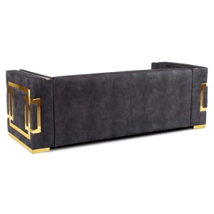 CANAPEA DEOSEBITA 3 LOCURI, ARTIM MEBLE, MATERIAL TEXTIL( CATIFEA) SI SUPORT METALIC, CULOARE NEAGRA/AURIU, STIL MODERN - Img 3