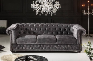 CANAPEA DIN CATIFEA 3 LOCURI, CHESTERFIELD, DIN LEMN SI CATIFEA, ARTIM GROUP SELECTION