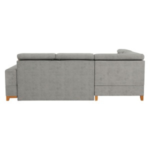 CANAPEA DRENA, MODEL STANGA, GRI DESCHIS, DIN TEXTIL SI LEMN, EXTENSIBIL, SPATIU DEPOZITARE, STIL MODERN, TK - Img 7