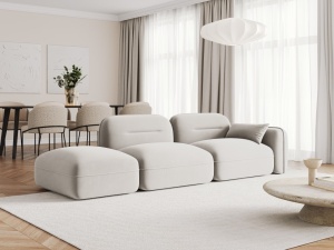 CANAPEA ELEGANTA 3 LOCURI, SYDNEY, BEIGE DESCHIS, STANGA, MATERIAL CATIFEA, ARTIM GROUP SELECTION