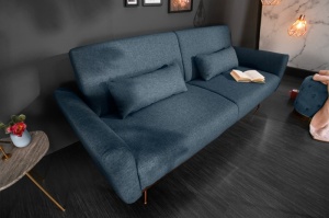 CANAPEA EXTENSIBILA 210CM, BELLEZZA 208CM ALBASTRA, COD 40025 , ASPECT RETRO - Img 3
