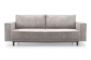 CANAPEA EXTENSIBILA ADELE BEJ GRUPA I, CONFECTIONATA DIN METAL, SPUMA POLIURETANICA SI TEXTIL, STIL MODERN