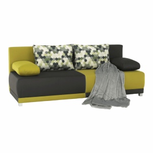 CANAPEA EXTENSIBILA SPIKER, GRI/VERDE, DIN TEXTIL, STIL MODERN, TK