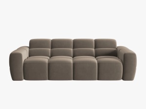 CANAPEA LISA, 4 LOCURI, 265 CM, MARO DESCHIS, TAPITERIE DIN CATIFEA, DESIGN DEOSEBIT - Img 2