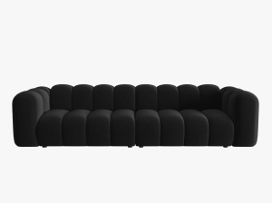 CANAPEA LUPIN, 4 LOCURI, 288 CM, ALBASTRU NEGRU 19, TAPITERIE DIN CATIFEA, DESIGN DEOSEBIT
