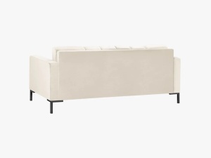 CANAPEA MAMAIA, 2 LOCURI, 152 CM, BEJ DESCHIS 22/NEGRU, TAPITERIE DIN CATIFEA, DESIGN DEOSEBIT - Img 4