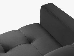 CANAPEA MAMAIA, 2 LOCURI, 152 CM, GRI INCHIS 18/NEGRU, TAPITERIE DIN CATIFEA, DESIGN DEOSEBIT - Img 5
