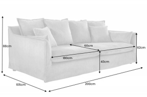 CANAPEA MATERIAL BOUCLE 200CM, CULOARE GRI, DESIGN MODERN, ARTIM GROUP SELECTION - Img 6