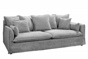 CANAPEA MATERIAL BOUCLE 200CM, TEDDY, CULOARE GRI, DESIGN MODERN, COD 44190 - Img 5