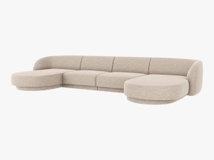 CANAPEA MILEY, 5 LOCURI, 330 CM, BEJ INCHIS 30, TAPITERIE CHENILLE, DESIGN DEOSEBIT