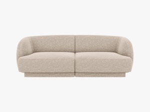 CANAPEA MILEY, CU 2 LOCURI, BEJ, CU TAPITERIE DIN TEXTIL CHENILLE EDEN, MICADONI