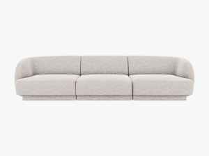CANAPEA MILEY, CU 3 LOCURI, ARGINTIU, CU TAPITERIE DIN TEXTILCHENILLE EDEN, MICADONI