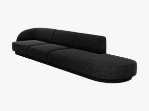 CANAPEA MILEY DREAPTA, 4 LOCURI, 325 CM, NEGRU 19, TAPITERIE CHENILLE, DESIGN DEOSEBIT