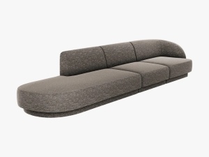 CANAPEA MILEY STANGA, 4 LOCURI, 325 CM, GRI 16, TAPITERIE CHENILLE, DESIGN DEOSEBIT