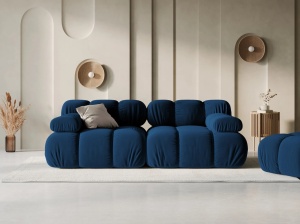 CANAPEA MODULARA BELLIS, 2 LOCURI, 188 CM, ALBASTRU 81, TAPITERIE DIN CATIFEA, DESIGN DEOSEBIT