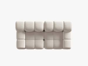 CANAPEA MODULARA BELLIS, 2 LOCURI, 188 CM, BEJ DESCHIS 21, TAPITERIE DIN CATIFEA, DESIGN DEOSEBIT - Img 4