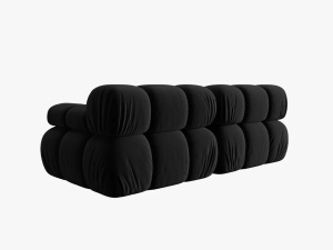 CANAPEA MODULARA BELLIS, 2 LOCURI, 188 CM, NEGRU 100, TAPITERIE DIN CATIFEA, DESIGN DEOSEBIT - Img 5