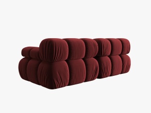 CANAPEA MODULARA BELLIS, 2 LOCURI, 188 CM, ROSU INCHIS 59, TAPITERIE DIN CATIFEA, DESIGN DEOSEBIT - Img 3