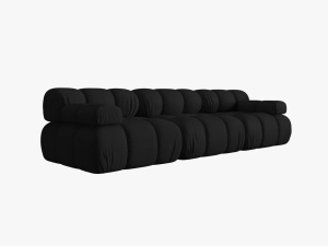 CANAPEA MODULARA BELLIS, 3 LOCURI, 282 CM, NEGRU 19, TAPITERIE DIN CATIFEA 3D, DESIGN DEOSEBIT