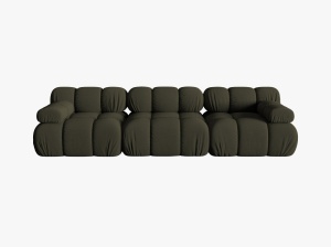 CANAPEA MODULARA BELLIS, 3 LOCURI, 282 CM, VERDE 77, TAPITERIE DIN CATIFEA 3D, DESIGN DEOSEBIT - Img 2