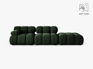 CANAPEA MODULARA BELLIS, PE DREAPTA, VERDE SMARALD, CU TAPITERIE DIN CATIFEA VENUS, MICADONI