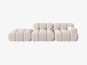 CANAPEA MODULARA BELLIS, PE STANGA, BEJ DESCHIS, CU TAPITERIE DIN TEXTIL 3D SONIC, MICADONI
