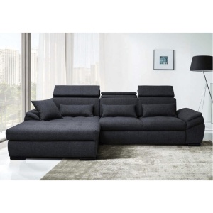 CANAPEA NATIK NEW, MODEL STANGA, GRI, DIN TEXTIL ALFA, EXTENSIBIL, SPATIU DEPOZITARE, STIL MODERN, TK - Img 1