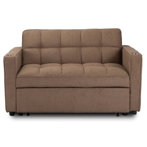 CANAPEA RABATABILA, ARTIM MEBLE, REALIZAT DIN MATERIAL TEXTIL MARO SI METAL, STIL MODERN - Img 3