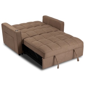 CANAPEA RABATABILA, ARTIM MEBLE, REALIZAT DIN MATERIAL TEXTIL MARO SI METAL, STIL MODERN - Img 10